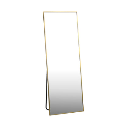 Oikiture Full Length Mirror Rectangle Free Standing Gold-Full Length Mirrors-PEROZ Accessories