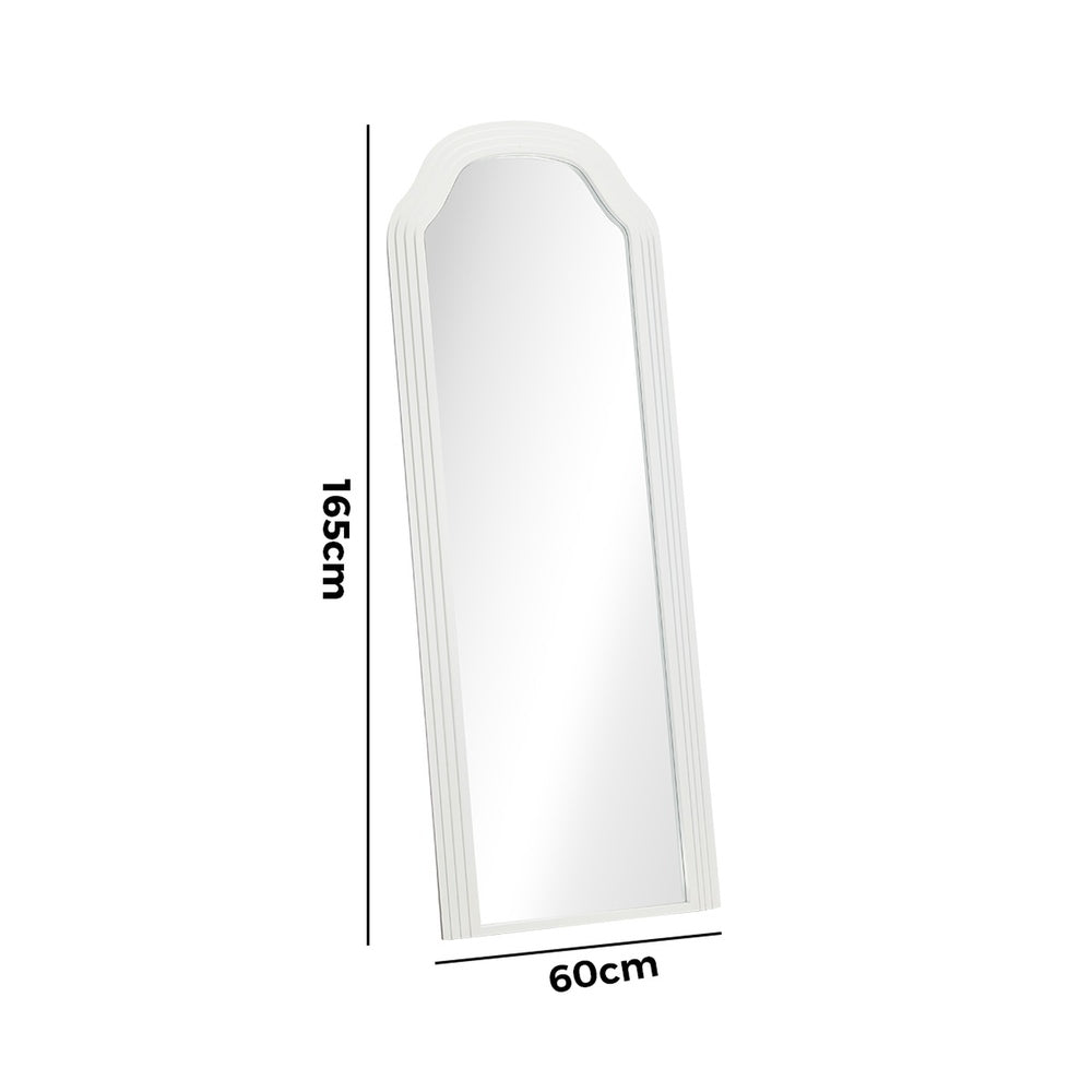 Oikiture Full Length Floor Makeup Mirrors 165x60cm White Wood Bedroom-Full Length Mirror-PEROZ Accessories