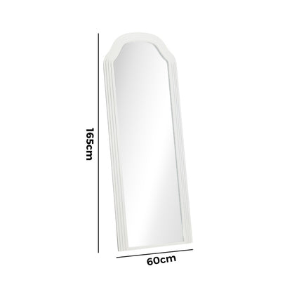 Oikiture Full Length Floor Makeup Mirrors 165x60cm White Wood Bedroom-Full Length Mirror-PEROZ Accessories