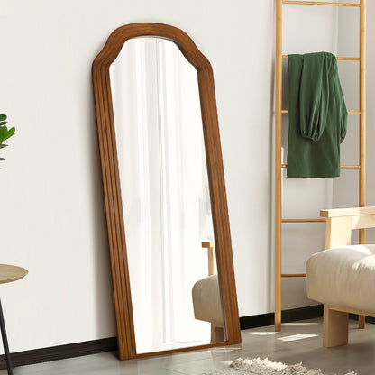Oikiture Full Length Floor Makeup Mirrors 165x60cm Brown Wood Bedroom-Full Length Mirror-PEROZ Accessories