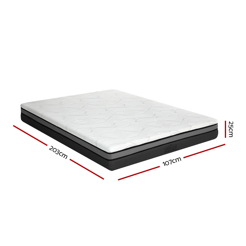 Giselle Bedding Memory Foam Mattress Bed Cool Gel Non Spring 25cm King Single-Mattresses-PEROZ Accessories