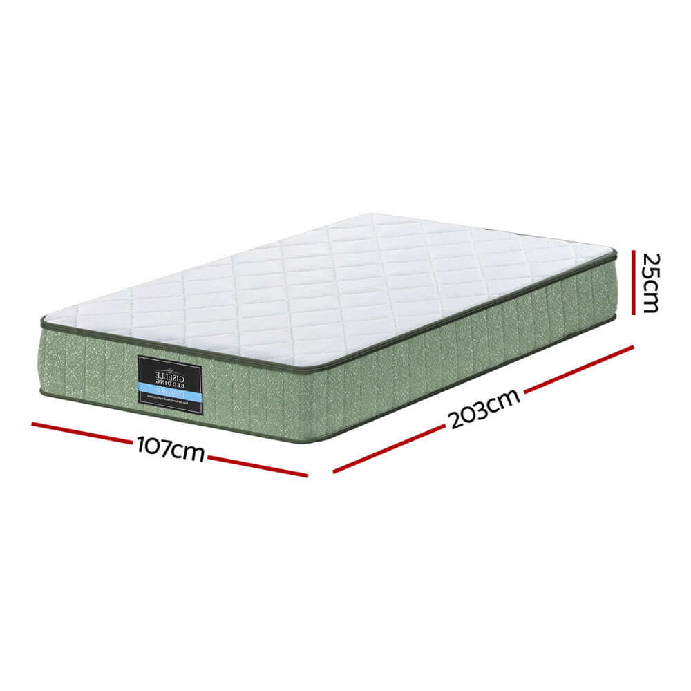 Giselle 25cm Memory Foam Mattress Dual Layer Zipper Cover Cool Charcoal Foam Mattresses King Single-Furniture &gt; Mattresses &gt; King Single Mattress-PEROZ Accessories