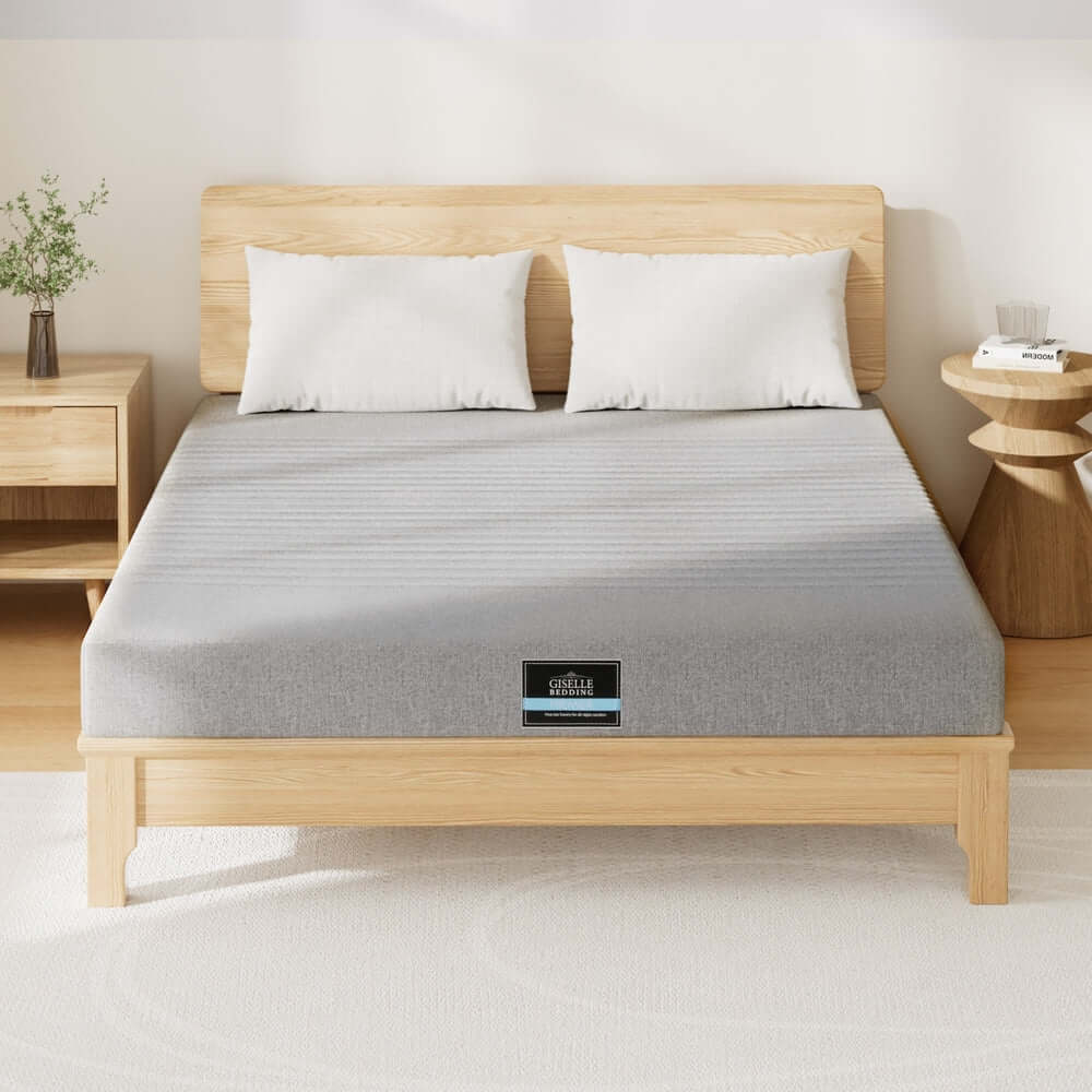 Giselle Bedding Cool Gel Memory Foam Mattress Charcoal 7-Zone Washable Bamboo Cover 15cm Double-Furniture &gt; Mattresses &gt; Mattress Toppers-PEROZ Accessories