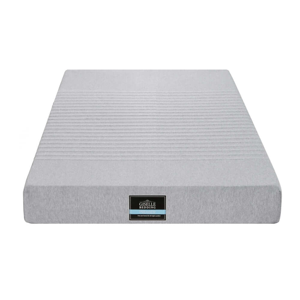 Giselle Bedding Cool Gel Memory Foam Mattress Charcoal 7-Zone Washable Bamboo Cover 15cm Single-Furniture &gt; Mattresses &gt; Single Mattress-PEROZ Accessories