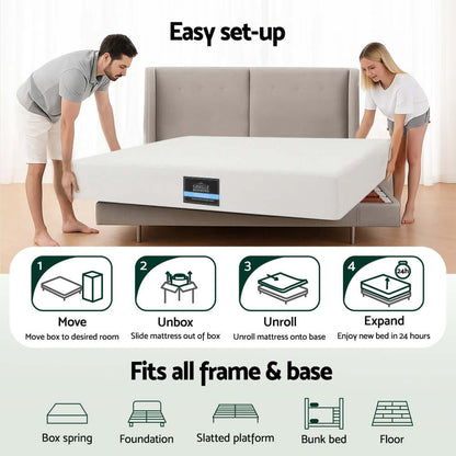 Giselle 20cm Memory Foam Mattress Green Tea Queen-Furniture &gt; Mattresses &gt; Queen Mattress-PEROZ Accessories