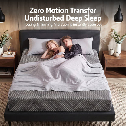 Giselle 25cm King Memory Foam Mattress Gel Infused Foam Removable Cover-Furniture > Bedroom > Beds &amp; Bed Frames-PEROZ Accessories