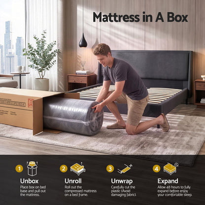 Giselle 25cm King Memory Foam Mattress Gel Infused Foam Removable Cover-Furniture > Bedroom > Beds &amp; Bed Frames-PEROZ Accessories