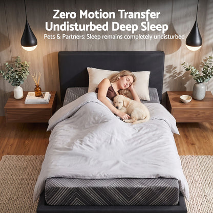 Giselle 25cm King Single Memory Foam Mattress Gel Infused Foam Removable Cover-Furniture > Bedroom > Beds &amp; Bed Frames-PEROZ Accessories