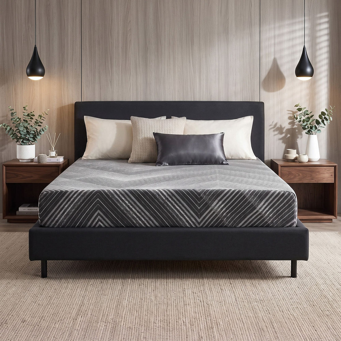 Giselle 25cm Queen Memory Foam Mattress Gel Infused Foam Removable Cover-Furniture > Bedroom > Beds &amp; Bed Frames-PEROZ Accessories