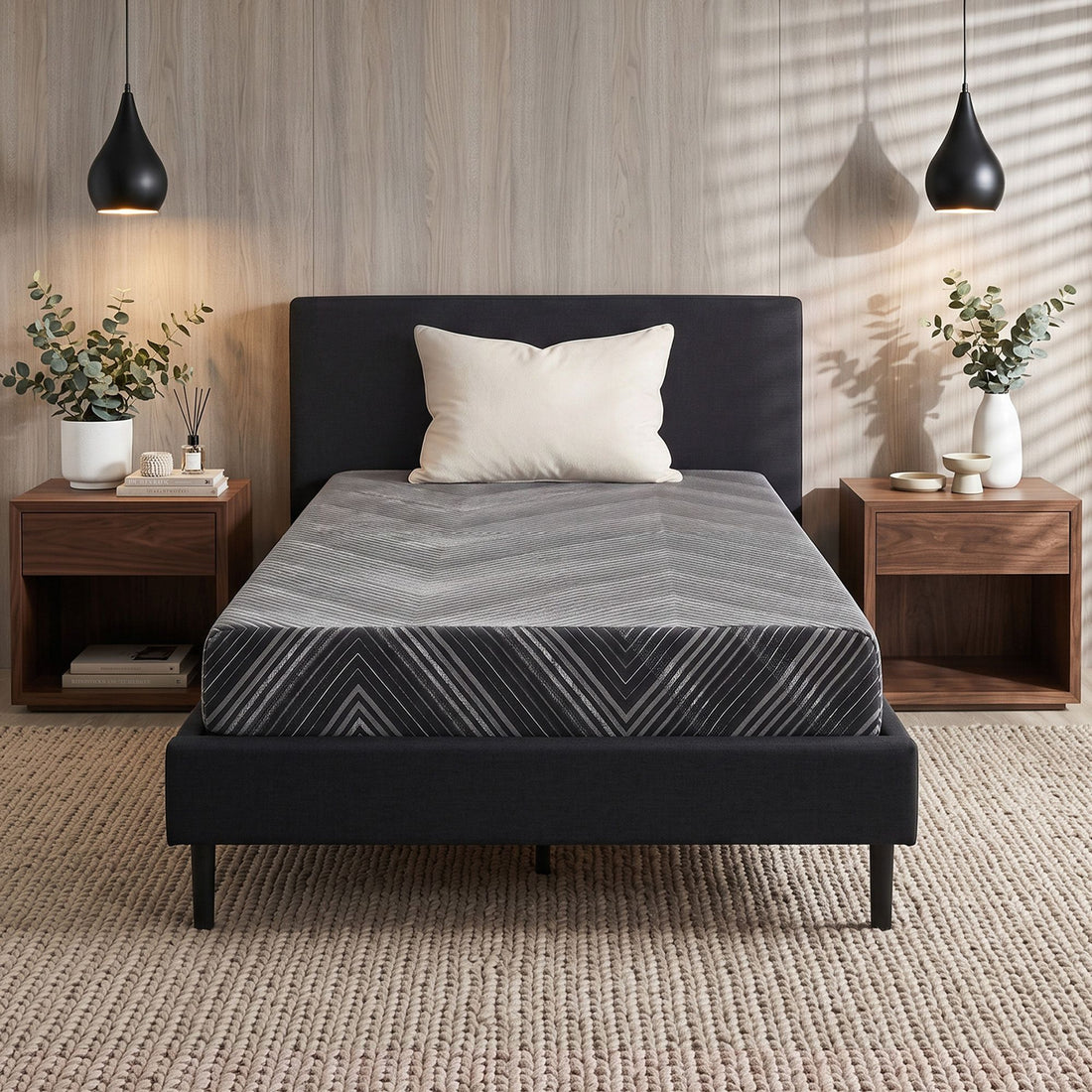Giselle 25cm Single Memory Foam Mattress Gel Infused Foam Removable Cover-Furniture > Bedroom > Beds &amp; Bed Frames-PEROZ Accessories