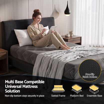 Giselle 25cm Single Memory Foam Mattress Gel Infused Foam Removable Cover-Furniture > Bedroom > Beds &amp; Bed Frames-PEROZ Accessories