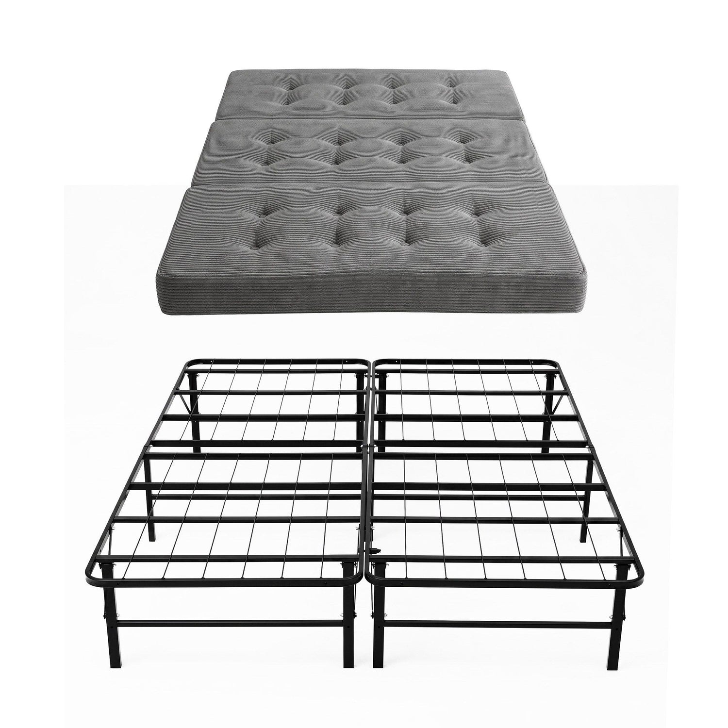 Giselle Double Folding Bed with Mattress Metal Frame Guest Bed 15cm Foam Foldable