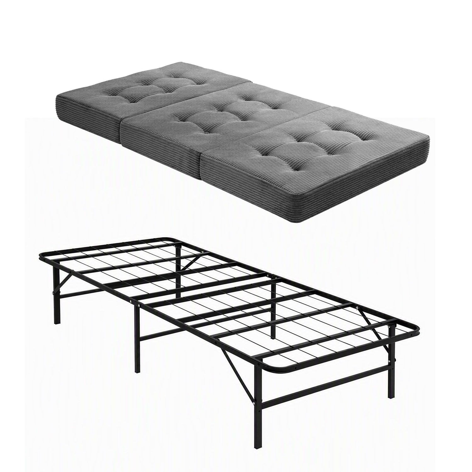 Giselle Single Folding Bed with Mattress Metal Frame Guest Bed 15cm Foam Foldable
