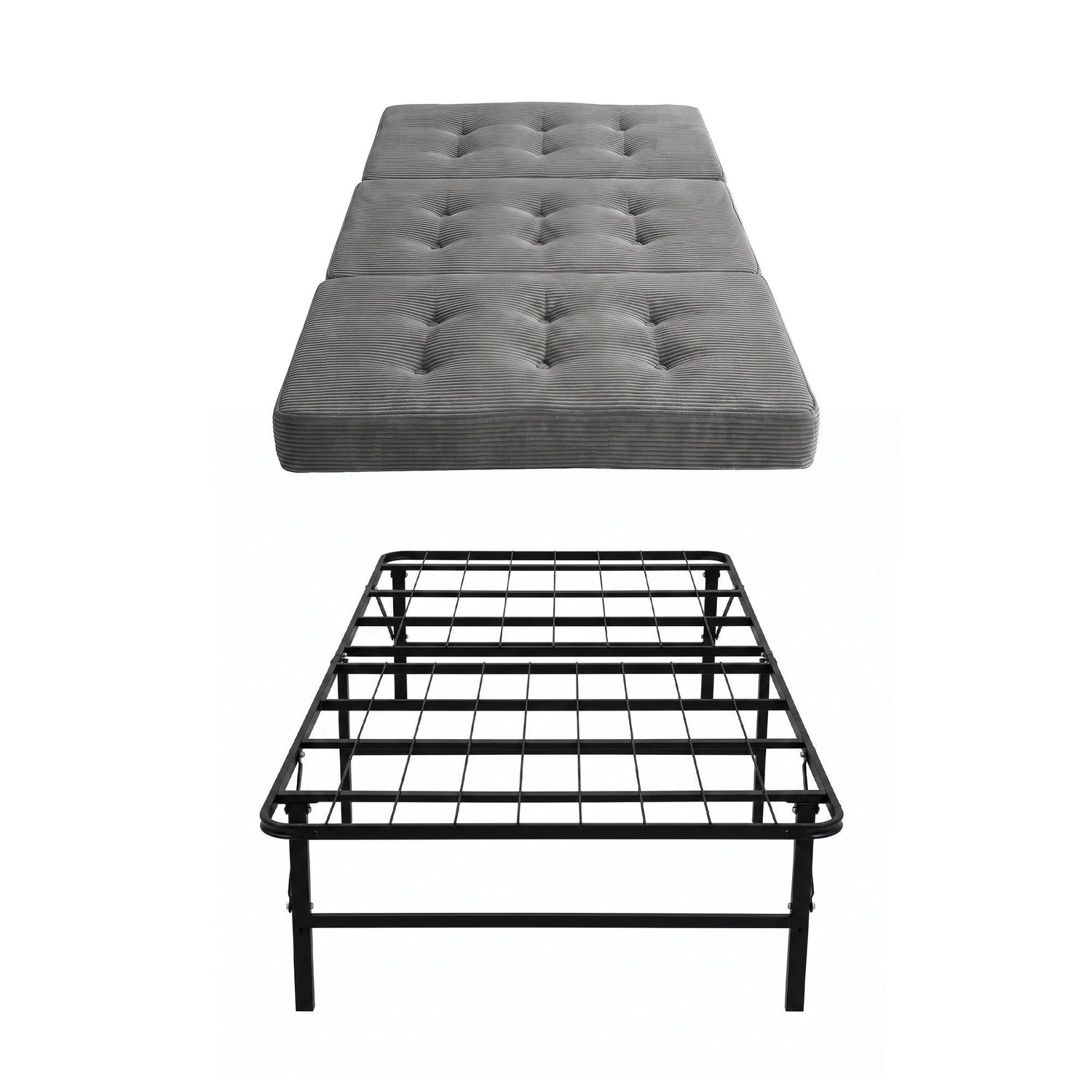 Giselle Single Folding Bed with Mattress Metal Frame Guest Bed 15cm Foam Foldable