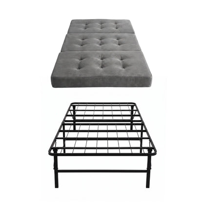 Giselle Single Folding Bed with Mattress Metal Frame Guest Bed 15cm Foam Foldable