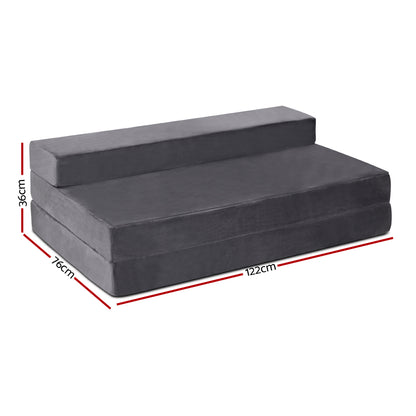 Giselle Bedding Foldable Mattress Folding Foam Bed Mat Double Grey-Mattress-PEROZ Accessories
