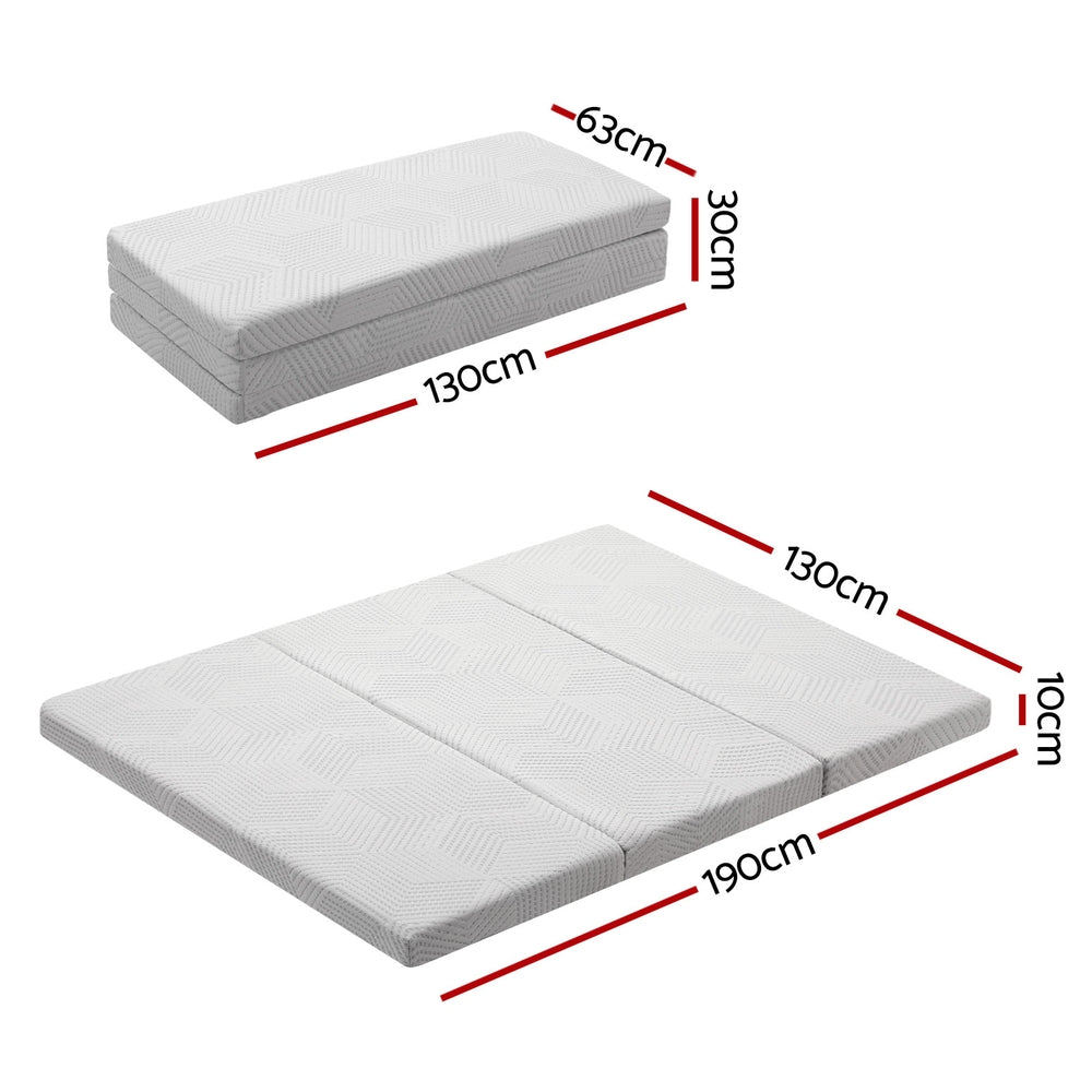 3-Foldable Mattress Giselle Folding Foam Double-Furniture &gt; Mattresses &gt; Double Mattress-PEROZ Accessories