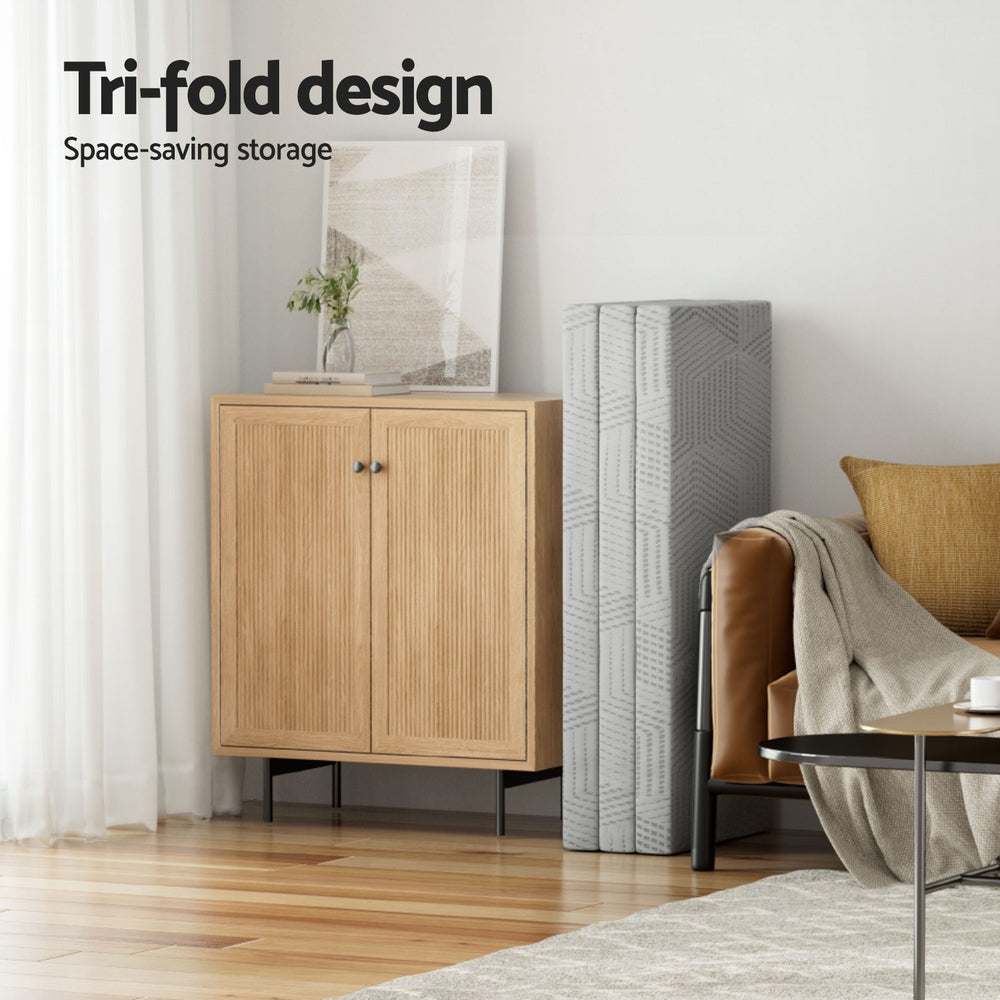 3-Foldable Mattress Giselle Folding Foam Double-Furniture &gt; Mattresses &gt; Double Mattress-PEROZ Accessories