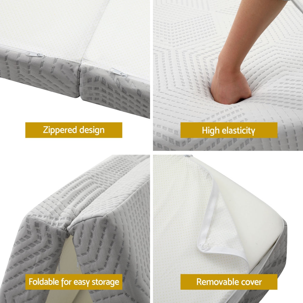 3-Foldable Mattress Giselle Folding Foam Double-Furniture &gt; Mattresses &gt; Double Mattress-PEROZ Accessories