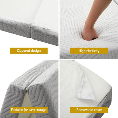 3-Foldable Mattress Giselle Folding Foam Double-Furniture &gt; Mattresses &gt; Double Mattress-PEROZ Accessories