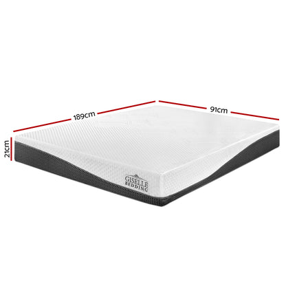 Giselle Bedding Memory Foam Mattress Bed Cool Gel Non Spring 21cm Single-Mattresses-PEROZ Accessories