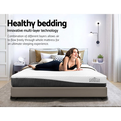 Giselle Bedding Memory Foam Mattress Bed Cool Gel Non Spring 21cm Single-Mattresses-PEROZ Accessories