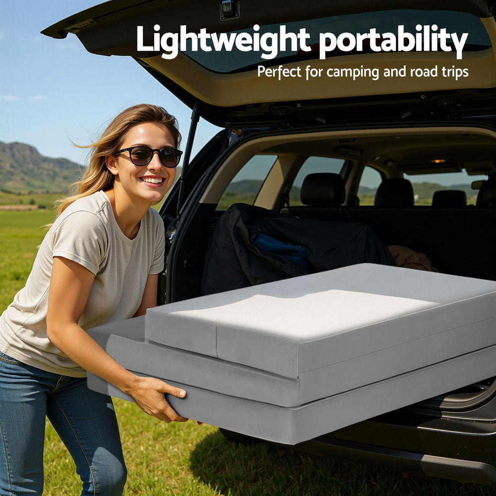 Giselle Foldable Mattress Folding Sofa Bed 4-fold Sleeping Camping Cushion Mat-Furniture > Mattresses > Single Mattress-PEROZ Accessories