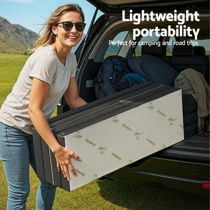 Giselle Foldable Mattress Folding Foam Mattresses Bamboo Double-Furniture > Mattresses > Double Mattress-PEROZ Accessories
