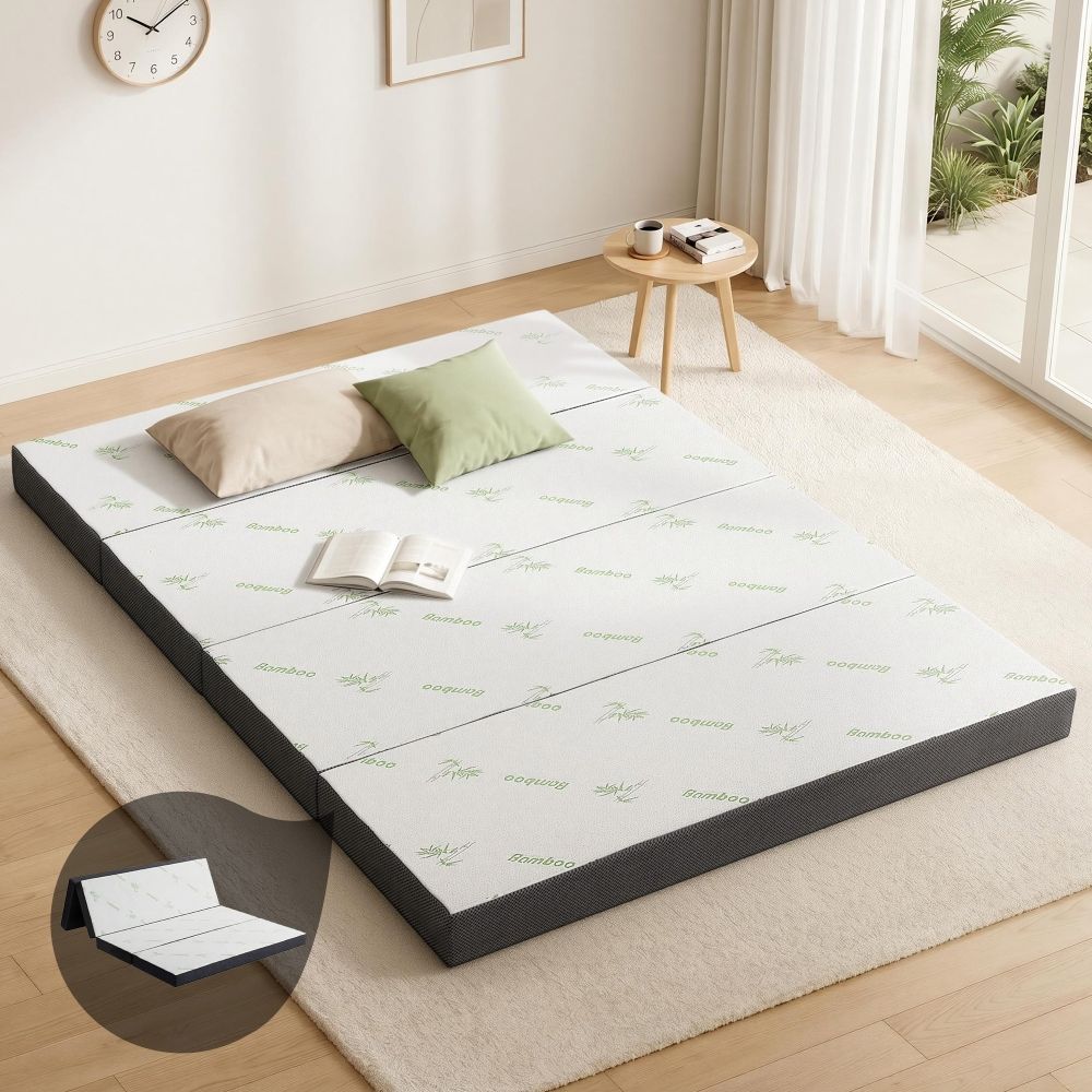 Giselle Bedding Foldable Mattress Folding Foam Queen Bamboo-Home &amp; Garden > Bedding > Pillows-PEROZ Accessories