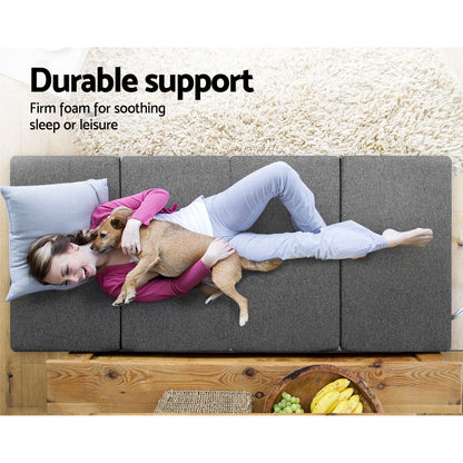 Giselle Bedding Foldable Mattress Folding Foam Single Grey-Mattress-PEROZ Accessories