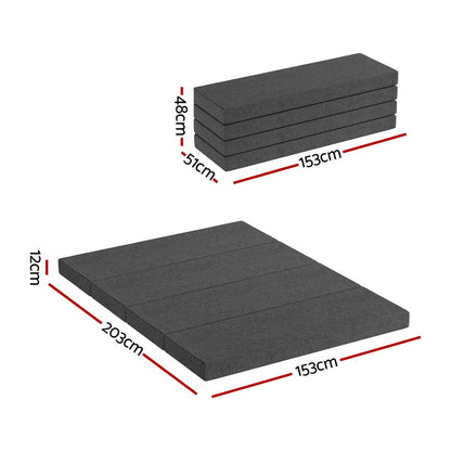 Giselle Bedding Foldable Mattress Folding Foam Mattresses Portable Mat Queen-Furniture > Mattresses > Queen Mattress-PEROZ Accessories