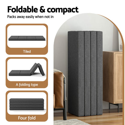 Giselle Bedding Foldable Mattress Folding Foam Mattresses Portable Mat Queen-Furniture > Mattresses > Queen Mattress-PEROZ Accessories