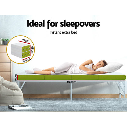 Giselle Bedding Foldable Mattress Folding Foam Single Green-Mattress-PEROZ Accessories