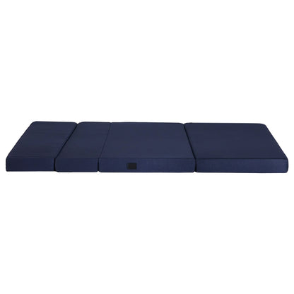 Giselle Foldable Mattress Folding Foam Mattresses Portable Floor Mat Blue Double-Furniture > Mattresses > Double Mattress-PEROZ Accessories