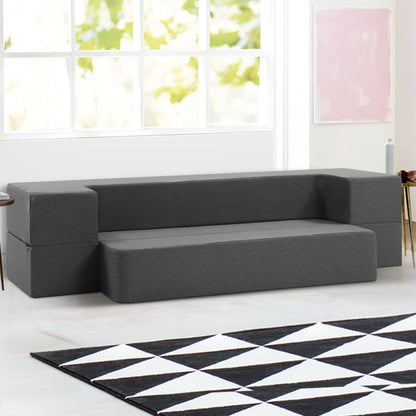 Giselle Bedding Foldable Mattress Folding Foam Sofa Bed Chair Grey-Mattress-PEROZ Accessories