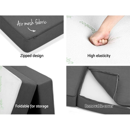Giselle Bedding Foldable Mattress Folding Foam Single Bamboo-Mattress-PEROZ Accessories