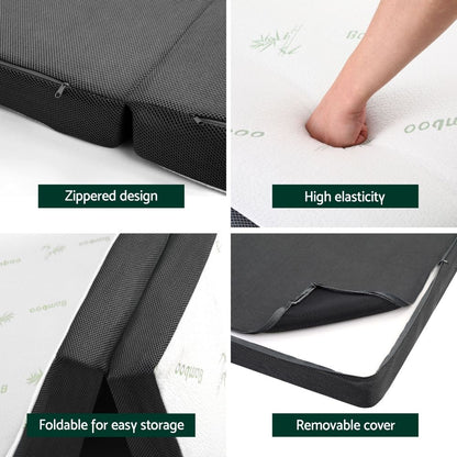 Giselle Bedding Foldable Mattress Folding Foam Double Bamboo-Home &amp; Garden > Garden Beds > Garden Beds &amp; Planters-PEROZ Accessories