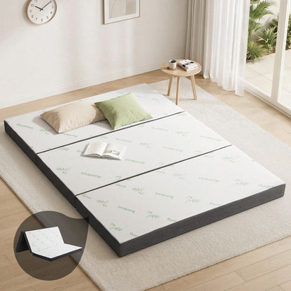 Giselle Foldable Mattress Folding Foam Mattresses Bamboo Queen-Furniture > Mattresses > Queen Mattress-PEROZ Accessories