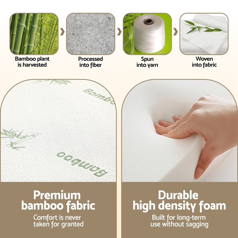 Giselle Foldable Mattress Folding Foam Mattresses Bamboo Queen-Furniture &gt; Mattresses &gt; Queen Mattress-PEROZ Accessories