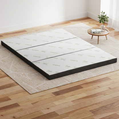 Giselle Foldable Mattress Folding Foam Mattresses Bamboo Queen-Furniture &gt; Mattresses &gt; Queen Mattress-PEROZ Accessories