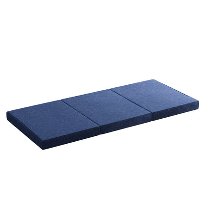 Giselle Bedding Foldable Mattress Folding Foam Single Blue-Furniture &gt; Mattresses &gt; Single Mattress-PEROZ Accessories