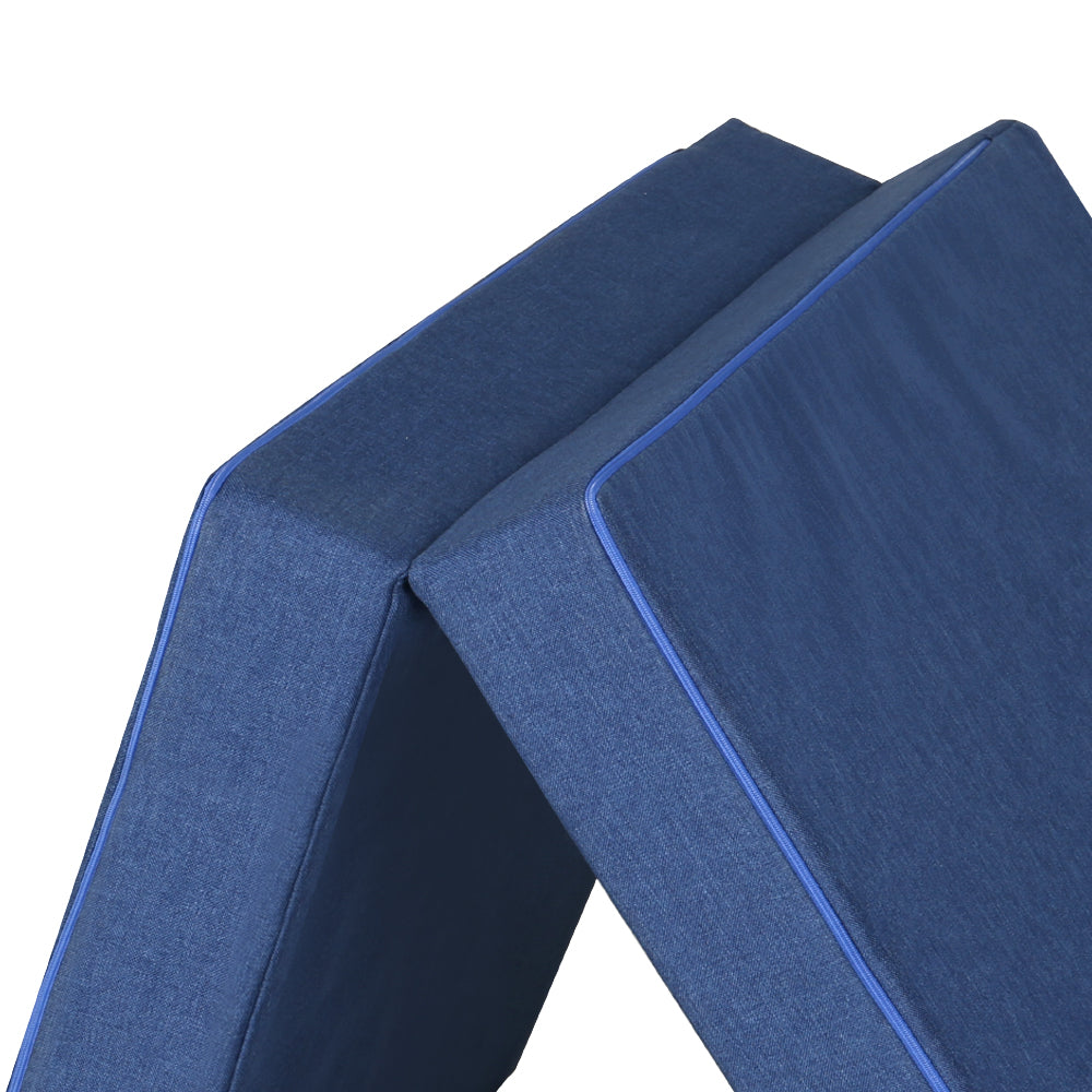 Giselle Bedding Foldable Mattress Folding Foam Single Blue-Furniture &gt; Mattresses &gt; Single Mattress-PEROZ Accessories