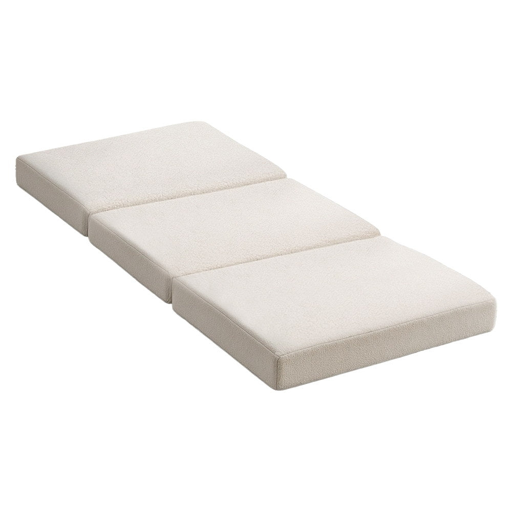 Giselle Bedding Foldable Mattress Fleece Portable 3-fold Folding Foam Mattresses-Furniture > Mattresses > Single Mattress-PEROZ Accessories