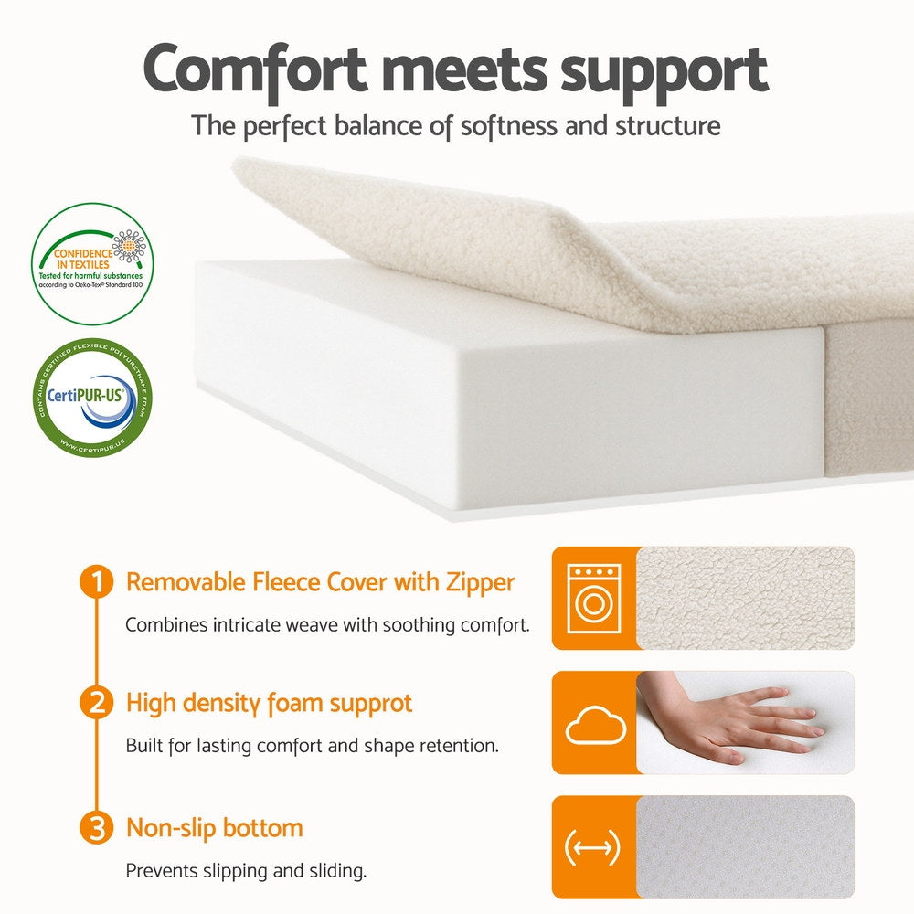 Giselle Bedding Foldable Mattress Fleece Portable 3-fold Folding Foam Mattresses-Furniture > Mattresses > Single Mattress-PEROZ Accessories