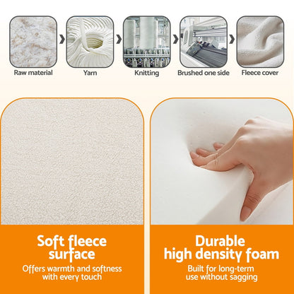 Giselle Bedding Foldable Mattress Fleece Portable 3-fold Folding Foam Mattresses-Furniture > Mattresses > Single Mattress-PEROZ Accessories