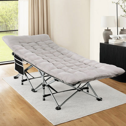 Artiss Folding Bed With Mattress Heavy Duty Grey 185CM-Furniture &gt; Bedroom &gt; Beds &amp; Bed Frames-PEROZ Accessories
