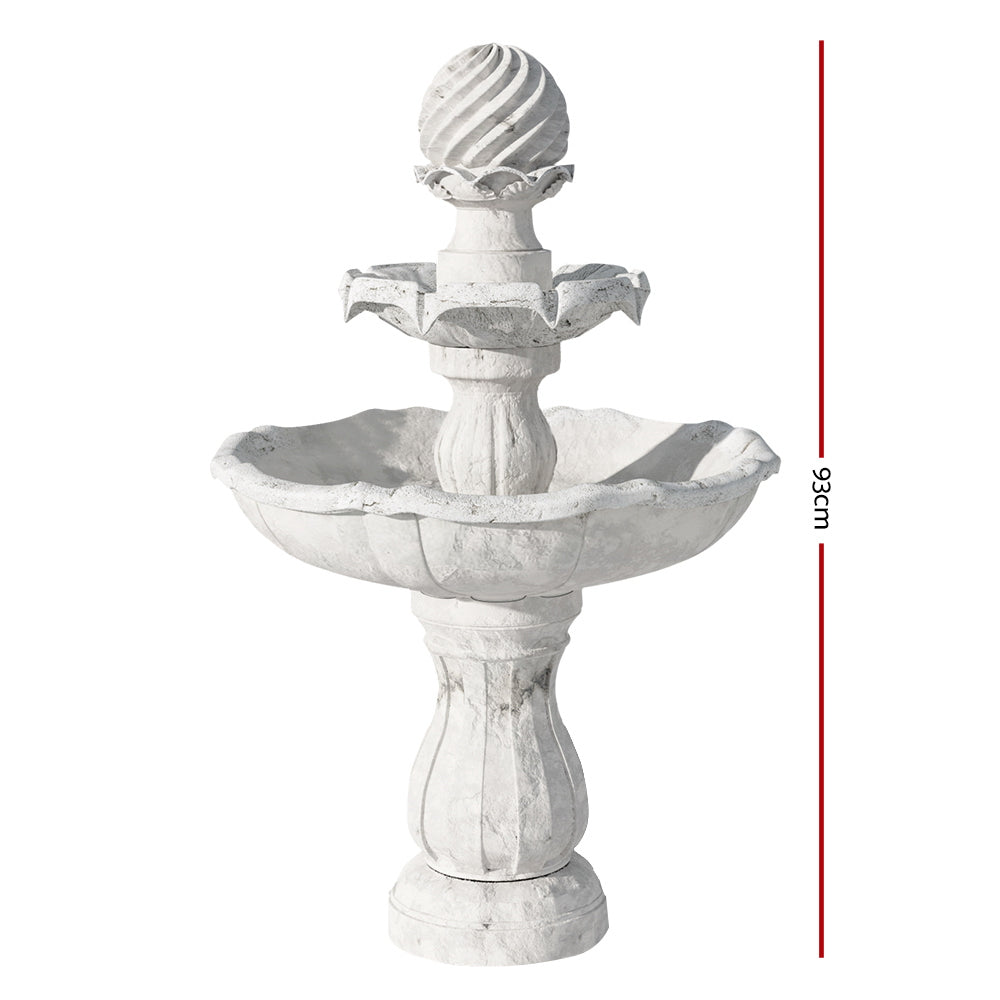 Gardeon Solar Water Feature 3 Tiers Ivory 93cm-Water Features-PEROZ Accessories
