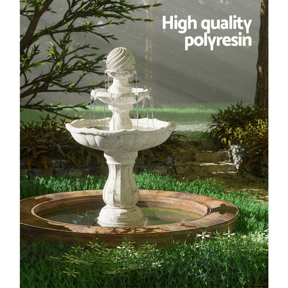 Gardeon Solar Water Feature 3 Tiers Ivory 93cm-Water Features-PEROZ Accessories