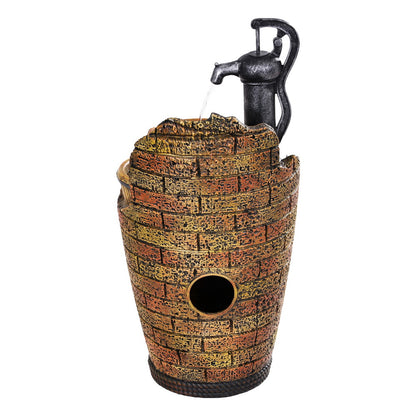 Gardeon Solar Fountain Water Feature Outdoor Cascading Hand Pump Design 80CM-Home &amp; Garden &gt; Fountains &gt; Fountain &amp; Ponds Accessories-PEROZ Accessories