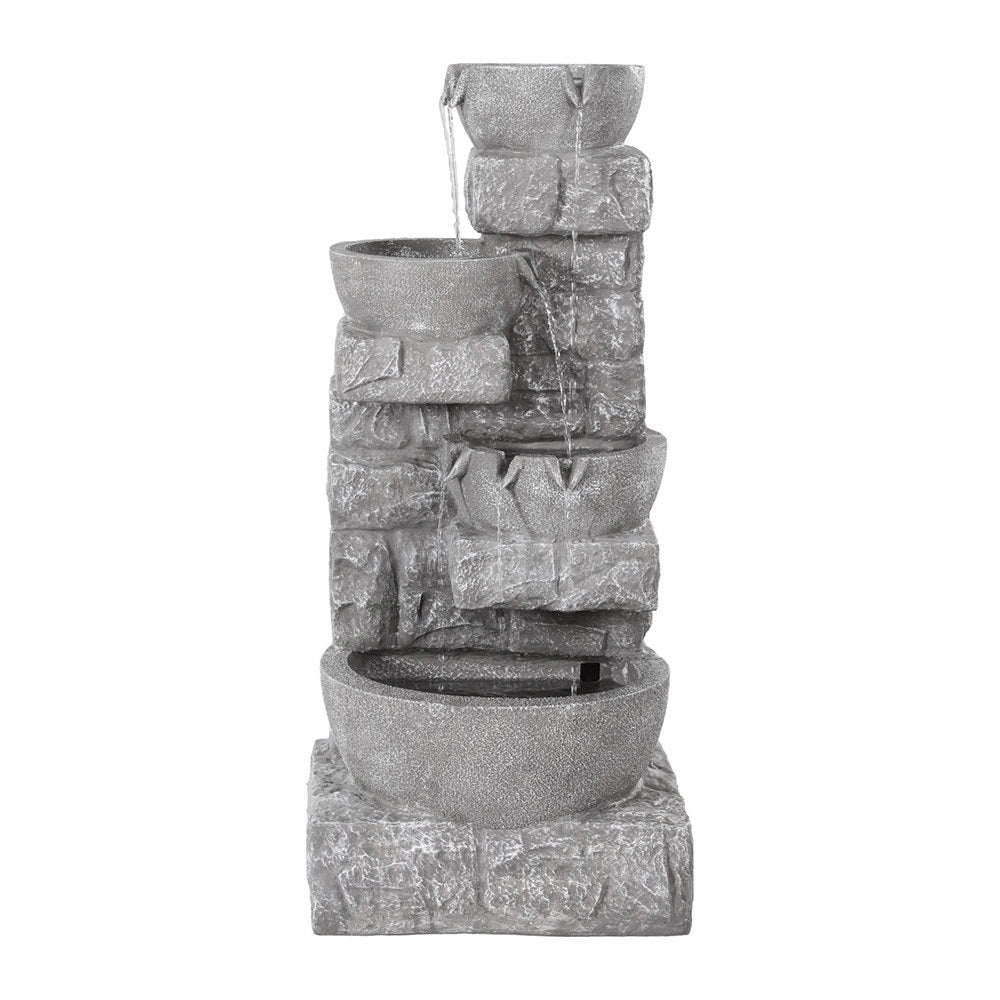 Gardeon Solar Fountain Water Feature Outdoor LED Lights Gray-Home &amp; Garden &gt; Fountains &gt; Fountains &amp; Ponds-PEROZ Accessories